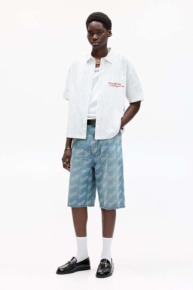 STWD çizgili kısa kollu gömlek - 2