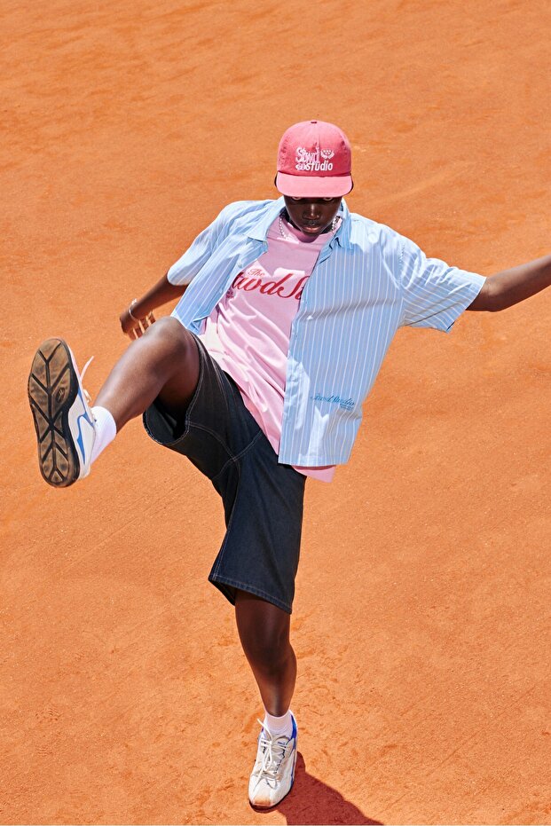 STWD çizgili kısa kollu gömlek - 1