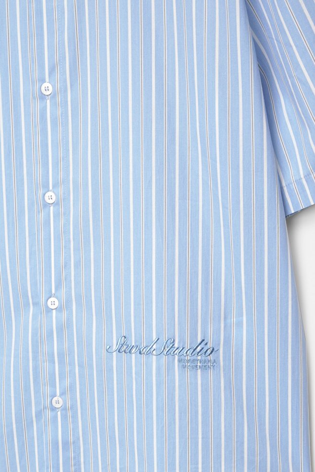 STWD çizgili kısa kollu gömlek - 7