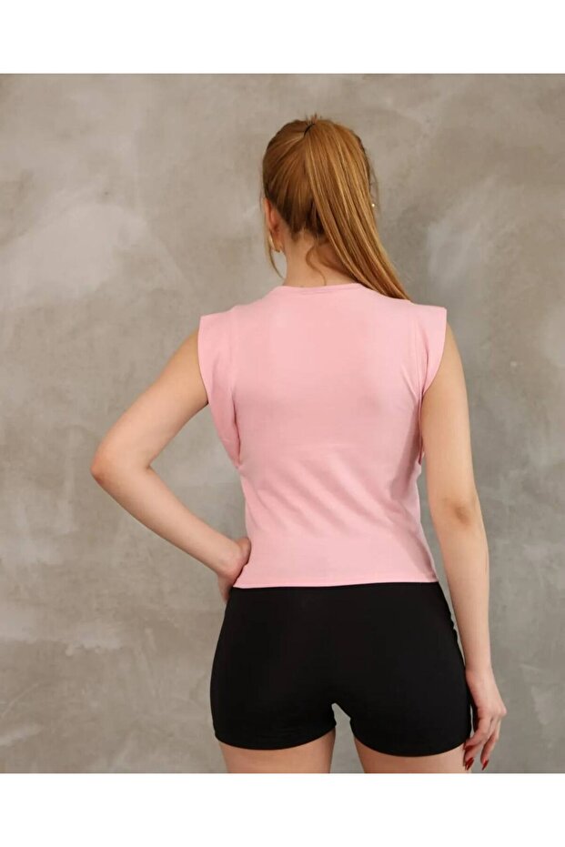 تي شيرت أساسي بدون أكمام برقبة دائرية من Vatka Look - 4