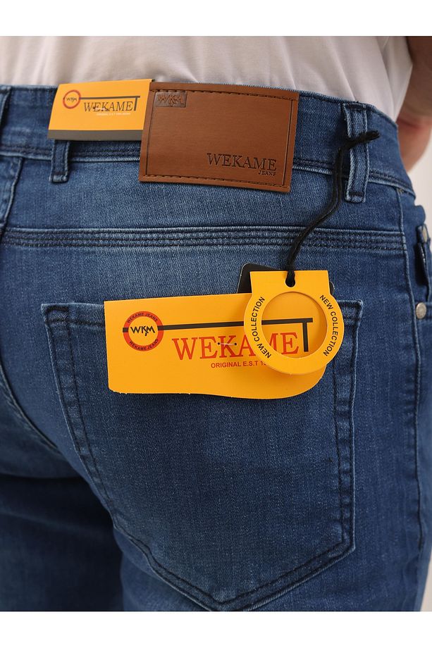 Erkek Regular Fit Asit Yıkama Kot şort - 8