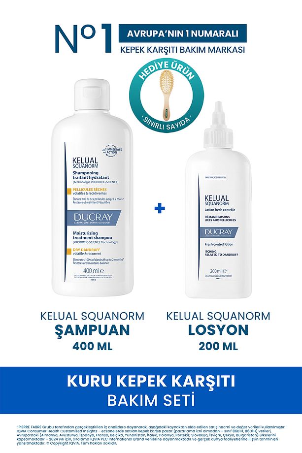 Kelual Squanorm Kepek Karşıtı Şampuan 400 ml & DS Pullanma Karşıtı Jeli 200 ml - 1