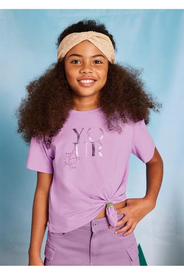Girl's Letter T-Shirt Lilac 6024