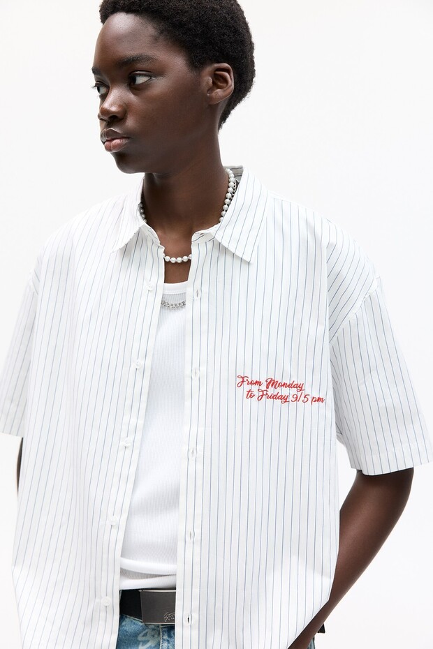 STWD çizgili kısa kollu gömlek - 6