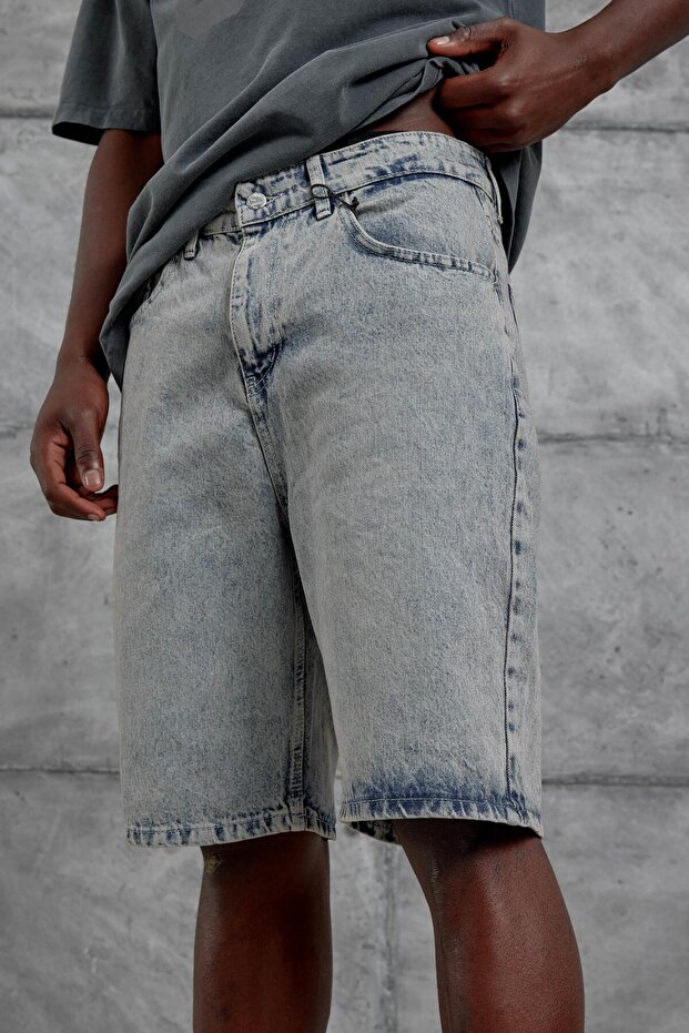 شورت جينز رمادي Mb كبير الحجم - 2