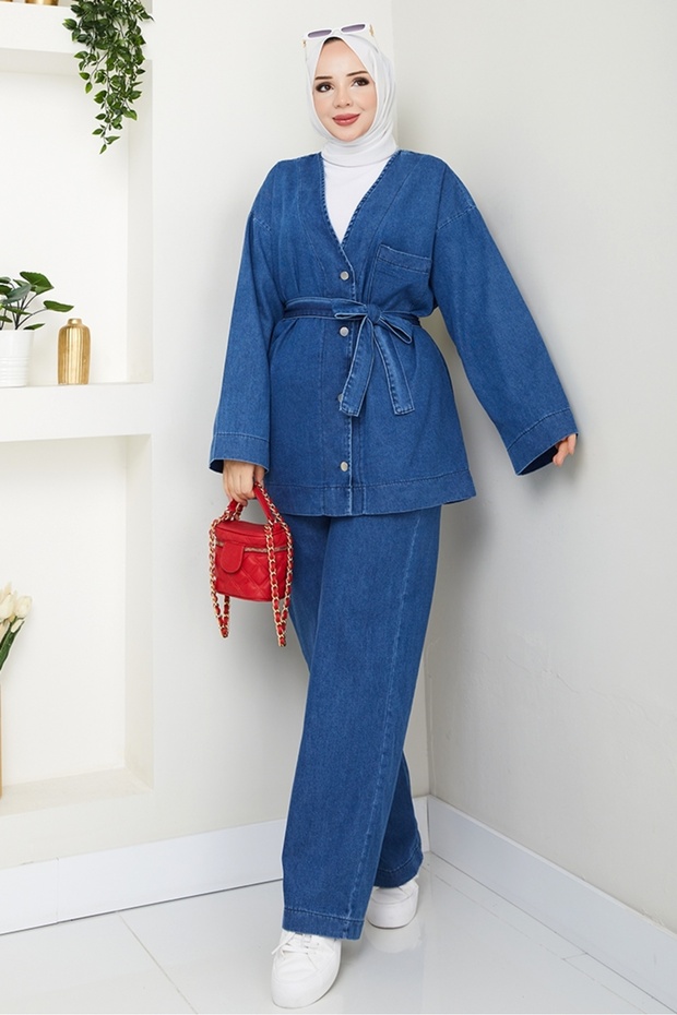 Jacket Pants Double Jeans Suit 1532 - Dark Blue