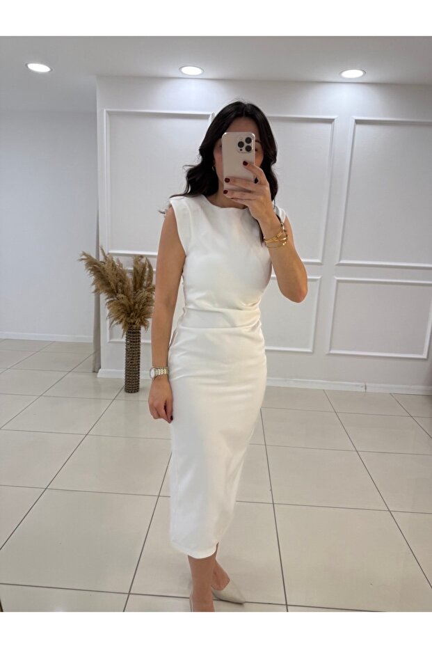 Drape Detaylı Elbise - 2