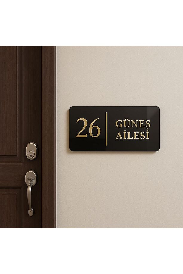 Kişiye Özel Daire Kapı Numarası ve İsimliği - Kapı İsimliği – Şık Pleksi Tabela - Daire İsimliği - 1