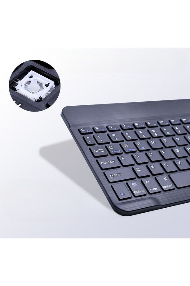 Bluetooth Klavye & Mouse Set IOS Android Windows Uyumlu Şarjlı Taşınabillir Set - 5