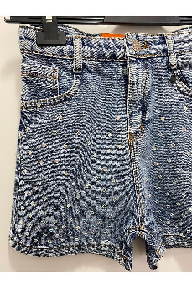 Taşlı Kot Şort Aslan Moda - 3