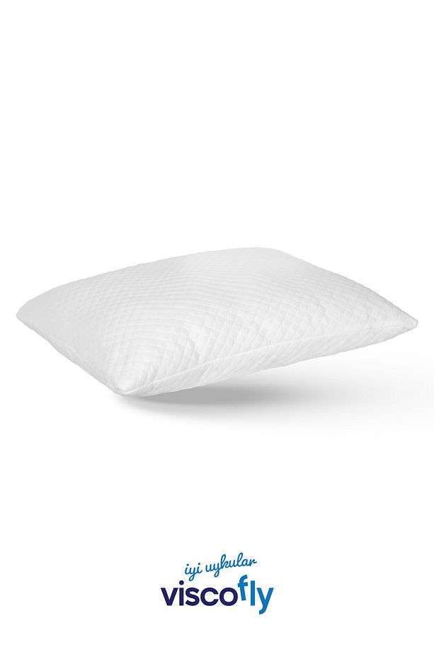 2 Adet Pamuklu Yüksek ve sert Ortopedik Visko Boncuk Dolum Yastık 50 x 70 Beyaz Visko - 1