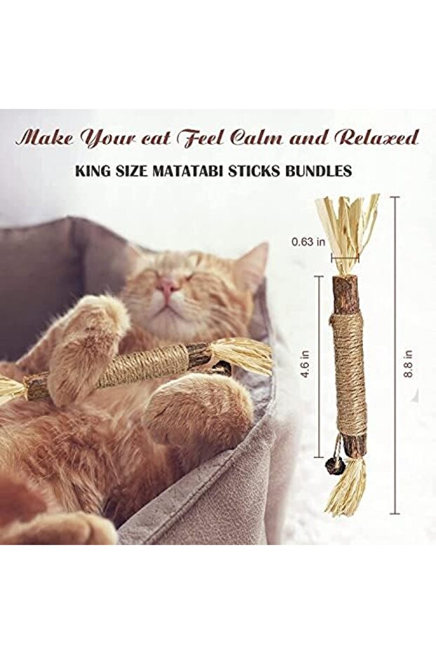 Sawanork 3 PCS Cat Chew Toys, Kitten Chew Sticks for Aggressive Chewers, Silvervine Chew Stick Toy, - 5