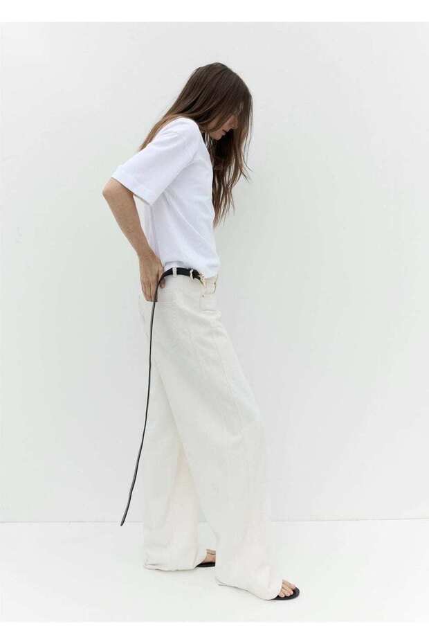 Kare tokalı dikişli kemer - 5