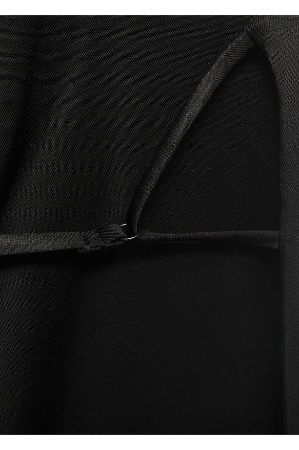 Sırtı açık drape elbise - 6