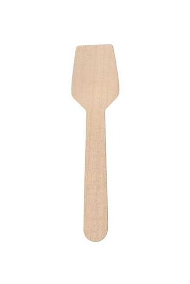 Ecological Wooden Ice Cream Spoon Square 9.5 cm 100 Pieces