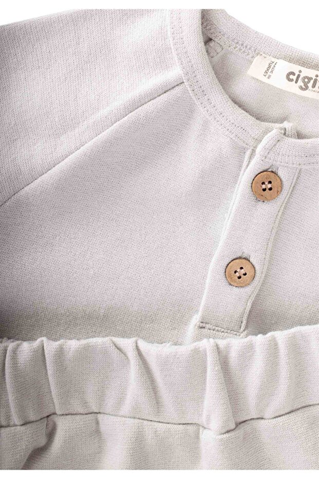 Men's Basic Suit with Raglan Sleeve Patch 1-5 Years Off White - 3