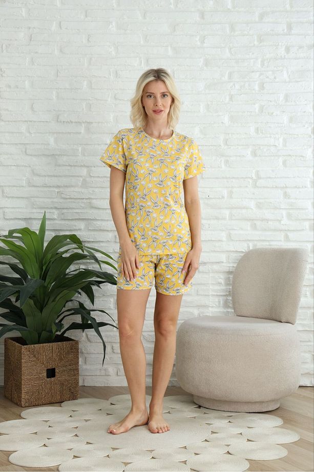 Kadın Pijama Kısa Kol Şortlu Pijama Takımı Bugs Buny - 3