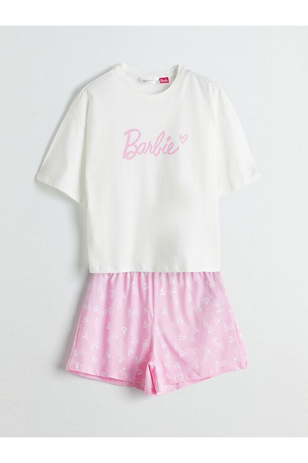 Pembe Baskılı Kadın Şortlu Pijama Takımı - 5