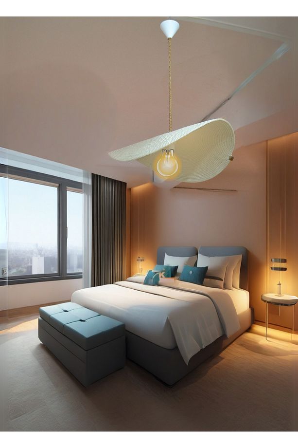 Moderin Yaprak Tasarım Rustik Jüt Örgü Lamba Tutucu Dekoratif ŞIk Görünümlü LED Ev Otel Restorant - 3