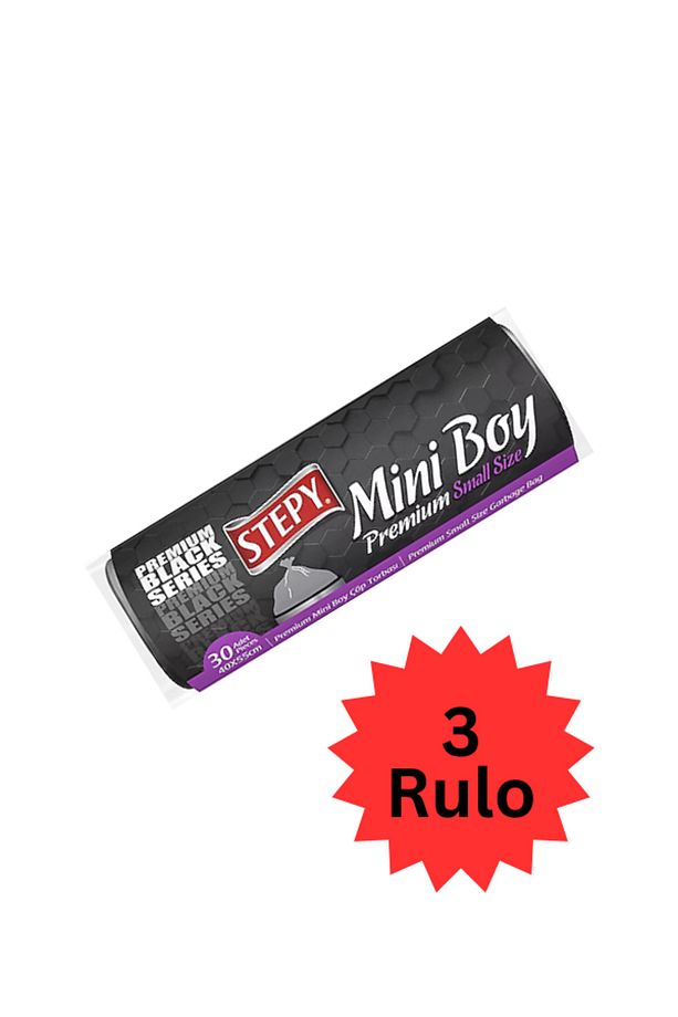 Mini Boy Siyah 30'lu 3 Rulo Çöp Poşeti - 1