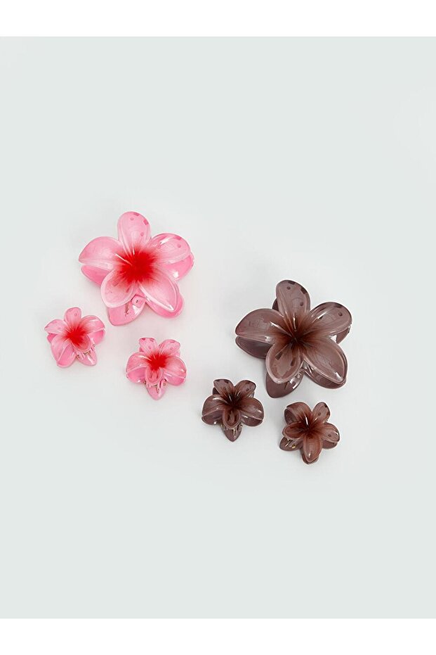 Mixed Flower Figured Women's Peg Buckle Set of 3 (S5)