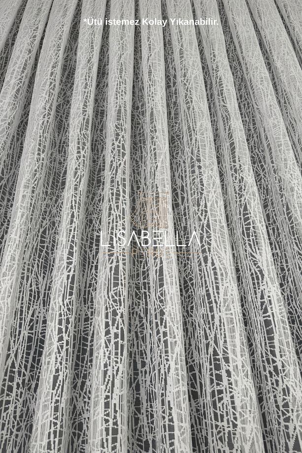 Kabuğun Işıltısı Ağır Gramajlı Örme tül (1x2.5 Pile Dikişli) ütü istemez. - 6