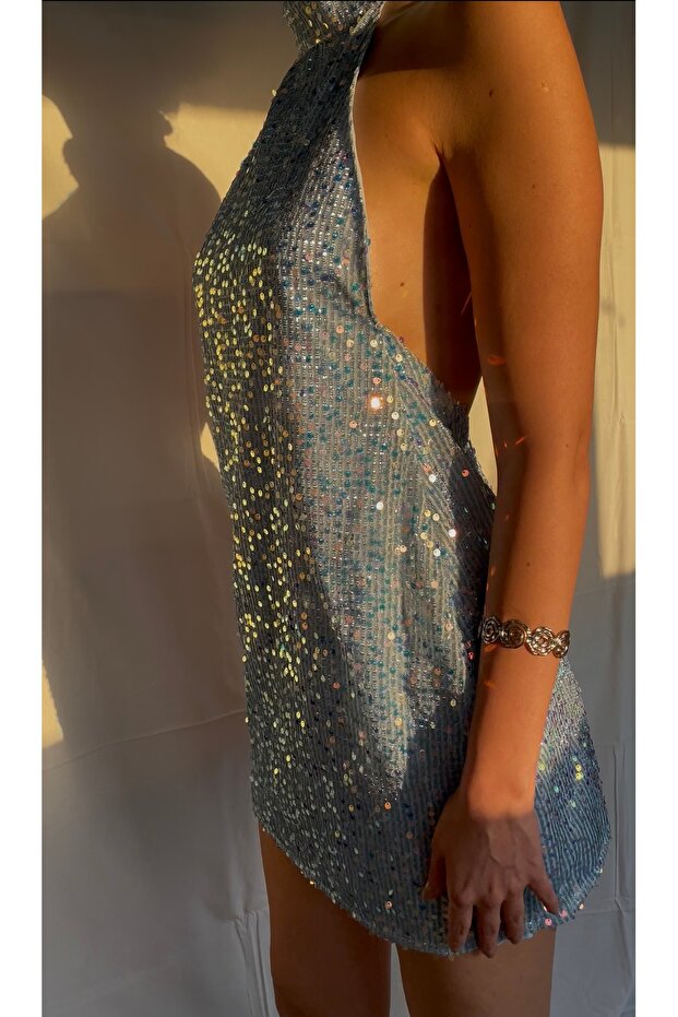 Aurora Halter Sequin Dress - 3