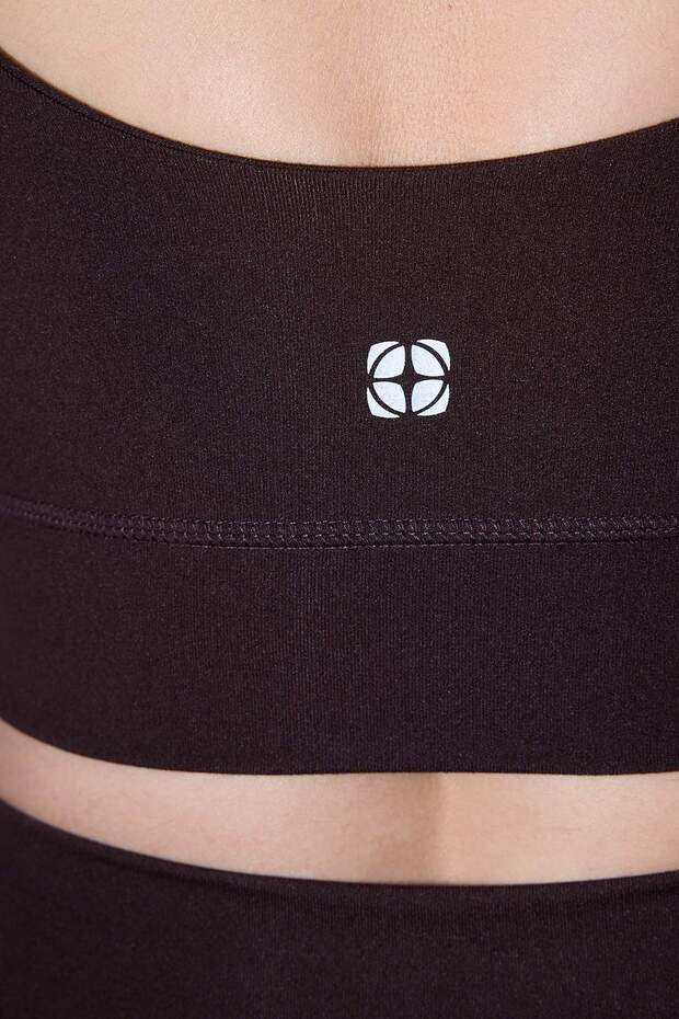 Kahverengi Fırçalı Soft Kumaş Destekli/Şekillendirici Kalın Askılı Örme Spor Sütyeni THMSS24SS00008 - 3