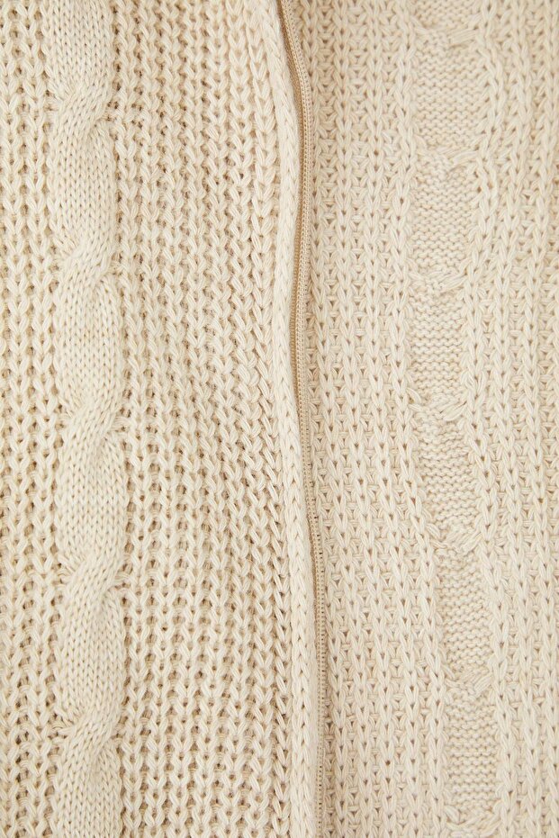 Taş*001 Crop/Kısa Düz Dik Yaka Triko Hırka TWOAW24HI00238 - 8