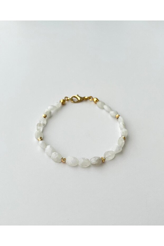 Natural Moonstone Bracelet – Feminine Energy Stone, Peace Stone - Handmade