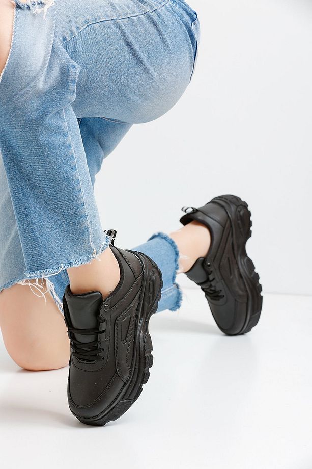 Kadın Beyaz Spor Ayakkabı 6 Cm Yüksek Rahat Air Taban Günlük Sneaker GX401 - 5