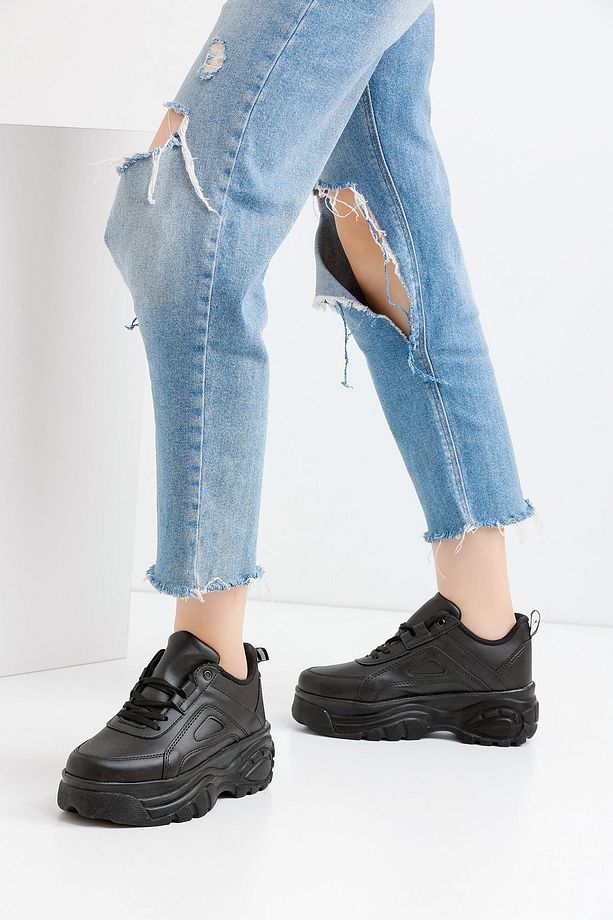 Kadın Beyaz Spor Ayakkabı 6 Cm Yüksek Rahat Air Taban Günlük Sneaker GX401 - 4