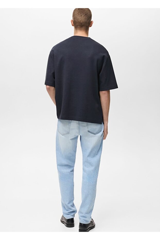 Oversize pamuklu cepli tişört - 4