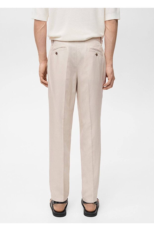 Regular fit keten pantolon - 4