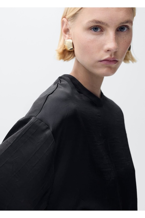 Kemerli Saten Bluz - 6