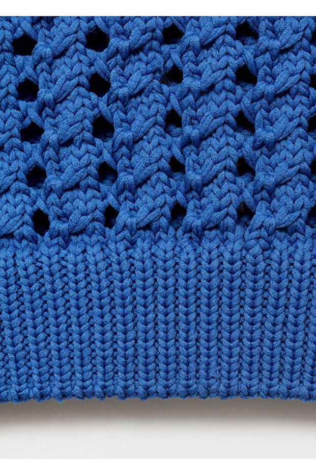 Kurzärmeliger Häkelpullover - 5