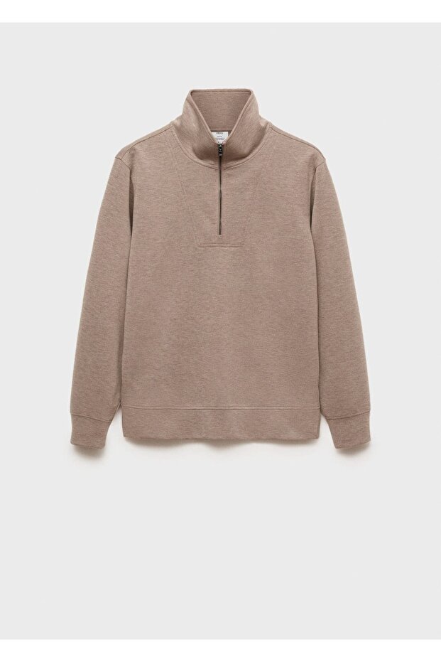 Regular kesim fermuarlı yaka sweatshirt - 3