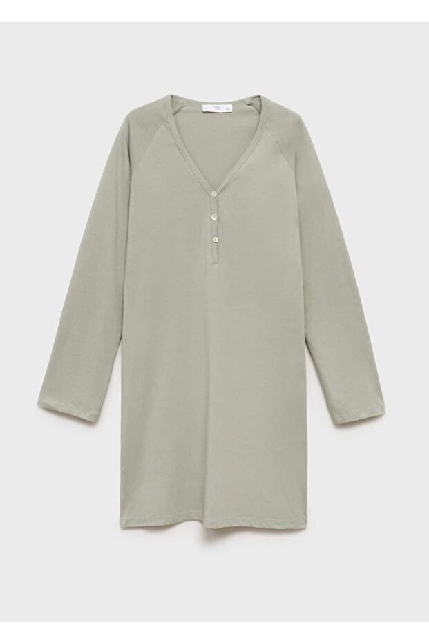 Pamuklu V yaka gecelik - 3