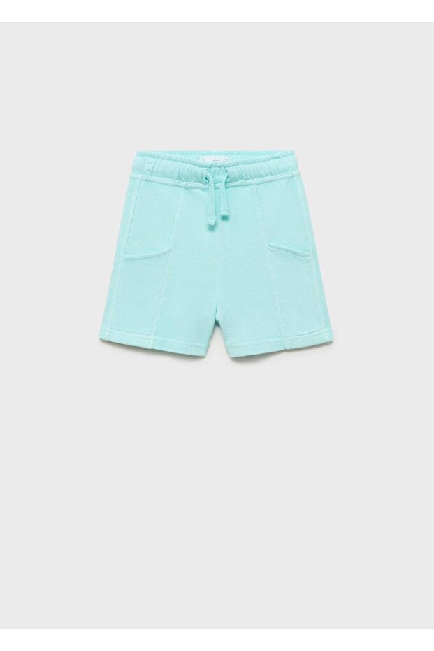 Elastik belli pamuklu şort - 1