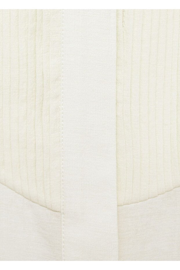 Kontrast panelli akışkan gömlek - 8