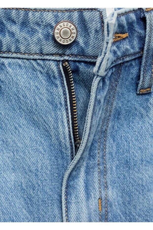 Yüksek belli balon jean pantolon - 8