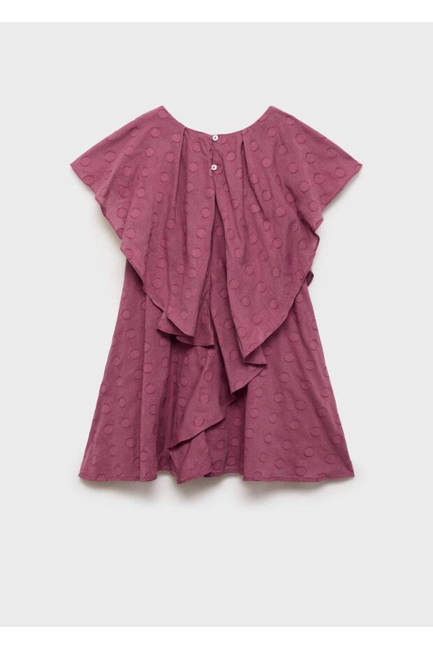 Fırfırlı puantiyeli elbise - 2