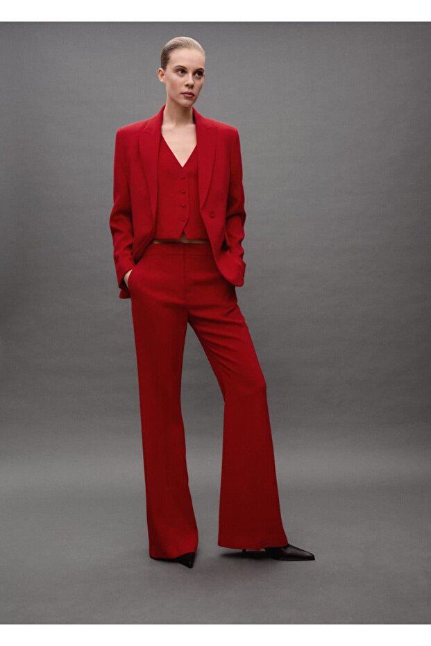 Wideleg kumaş pantolon - 5