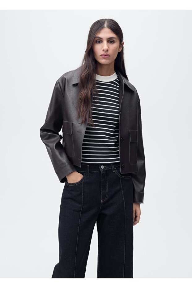 Wideleg Crop Dikişli Jean - 6
