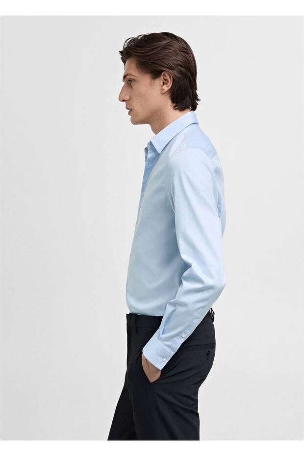 Slim fit pamuklu gömlek - 8