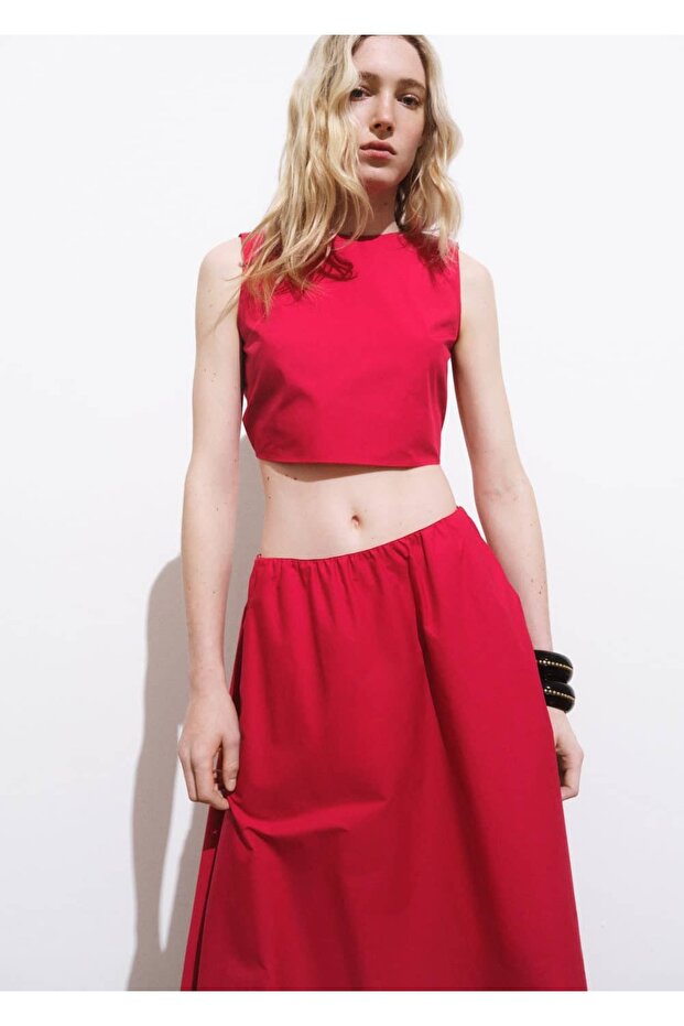 Evaze pamuklu etek - 8