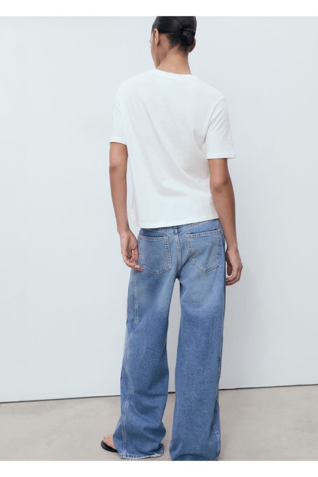 Kısa kollu kroşe cepli tişört - 4