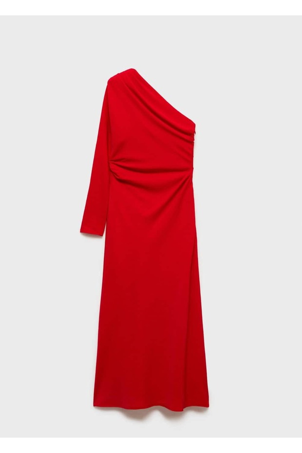 Drapeli asimetrik uzun elbise - 3