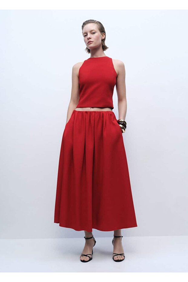 Kurze Bluse mit Rückenbindung - 2