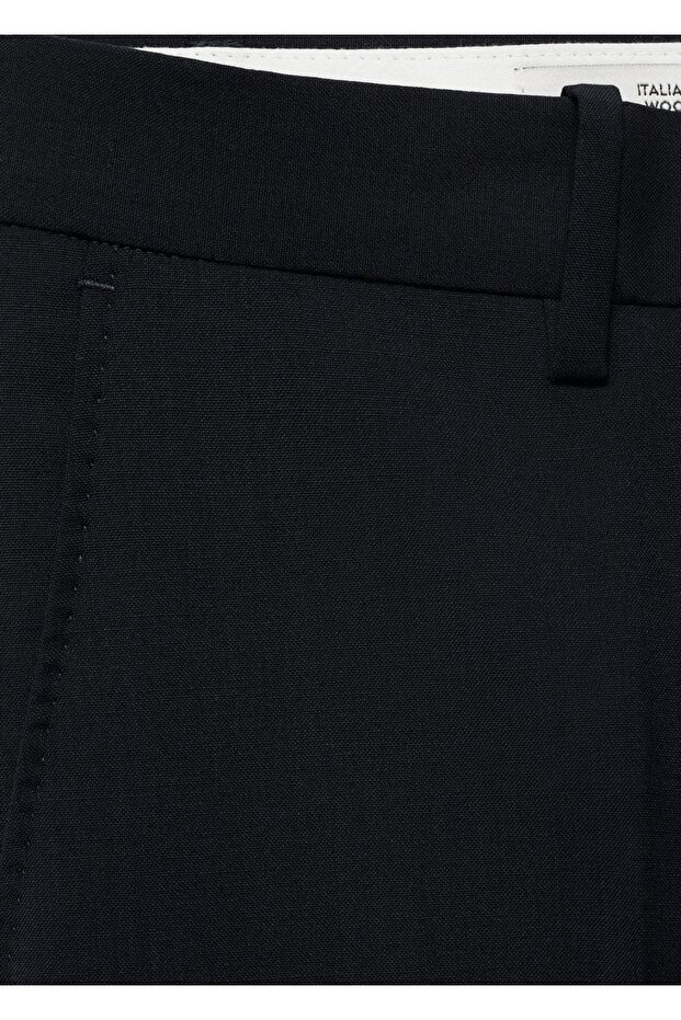 Dar kesim kırkım yünlü pantolon - 8